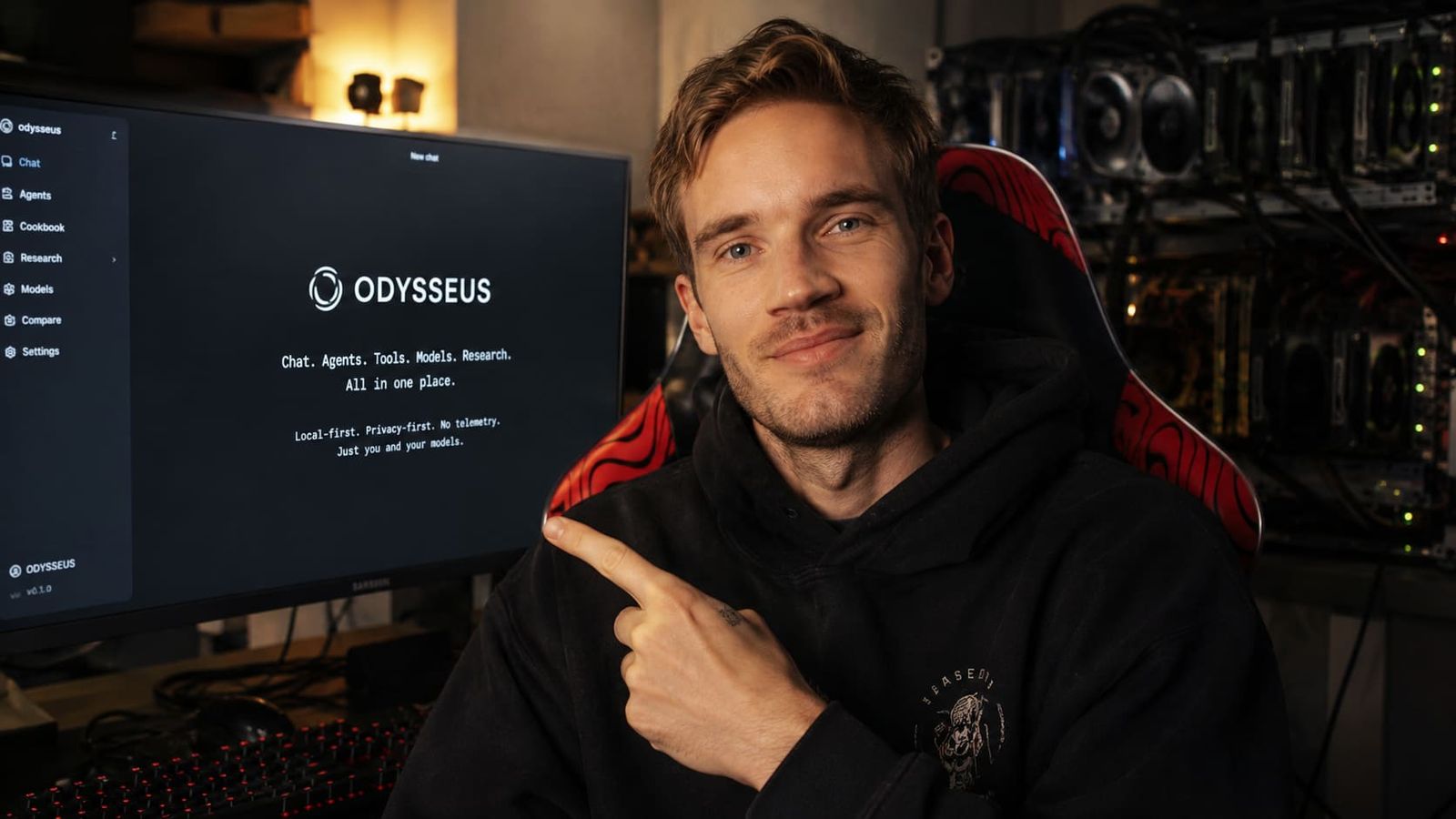 Odysseus: Espaço de Trabalho de IA Auto-Hospedado por PewDiePie