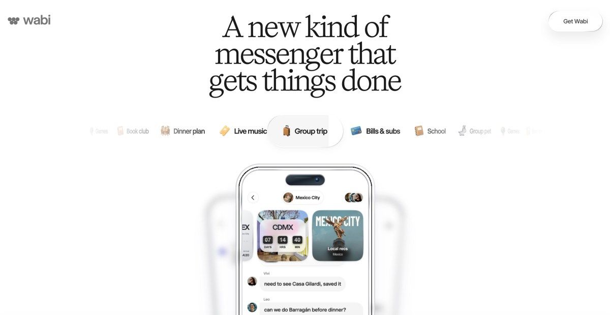 Wabi 2.0: Mensageiro de IA que Cria Apps Sob Demanda