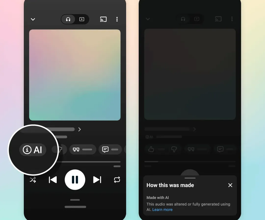 YouTube Music lança selos para músicas geradas por IA
